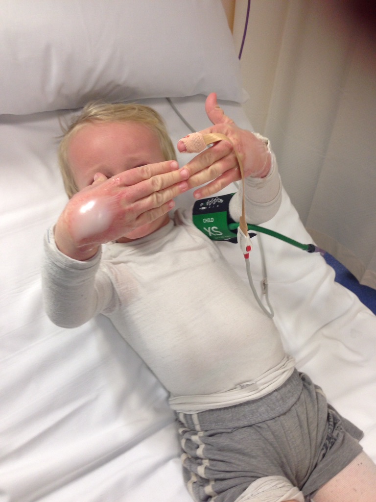 Byron as a toddler in hospital