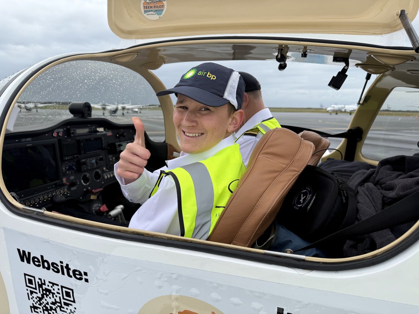 Air BP cap · cockpit thumbs-up, Brisbane