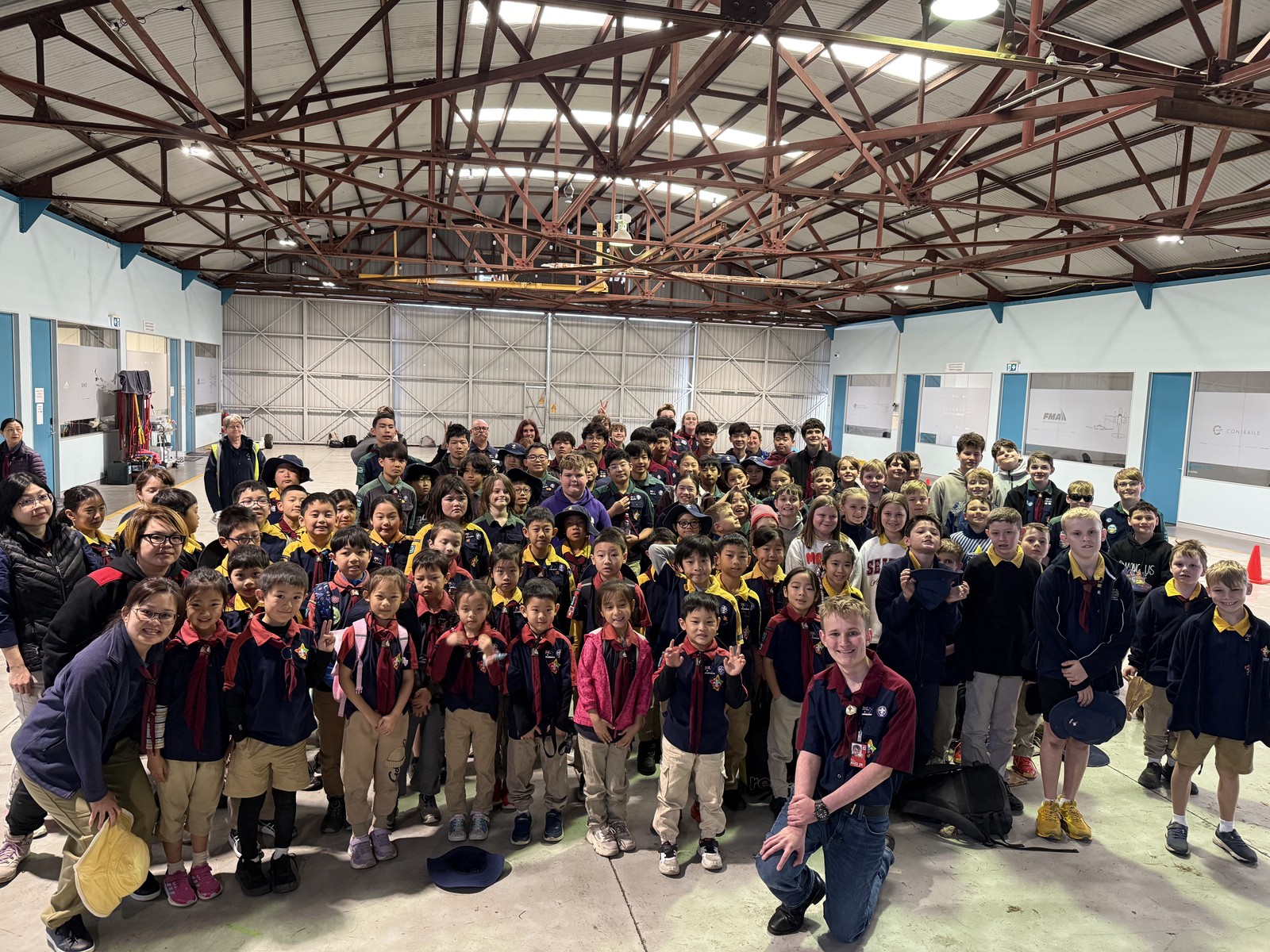 Brisbane · Byron with a local scout troop before departure